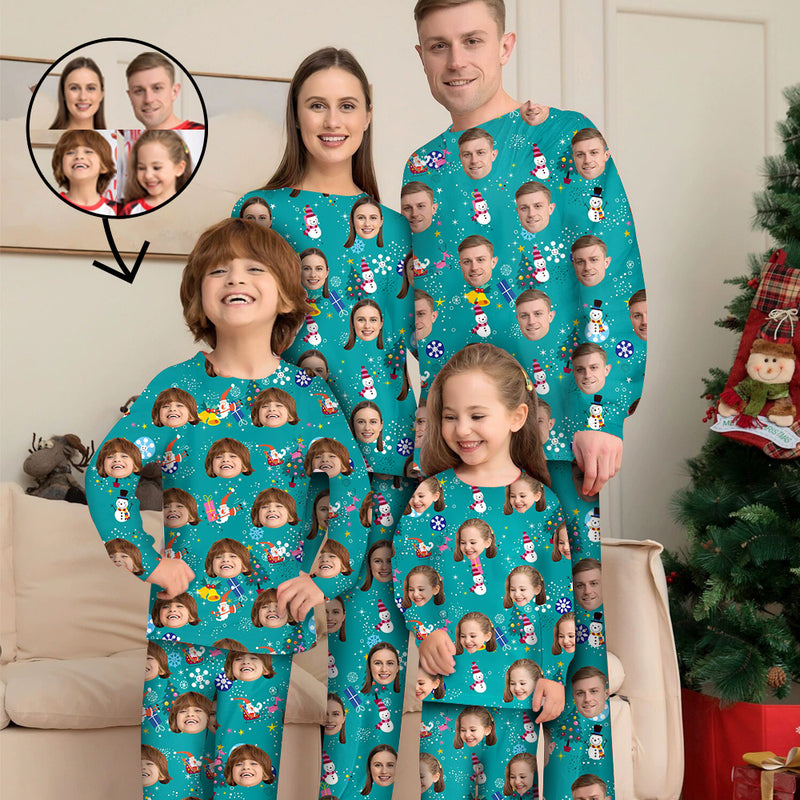 Custom Photo Pajamas Family Matching Set Christmas Matching Sleepwear Personalized Pajamas Lovely Santa