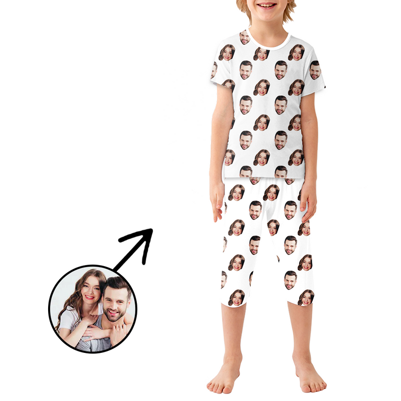 Custom Photo Pajamas For Kids Dog Paw Footprint
