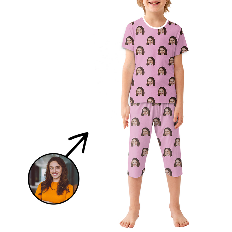 Custom Photo Pajamas For Kids Heart I Love My Wife