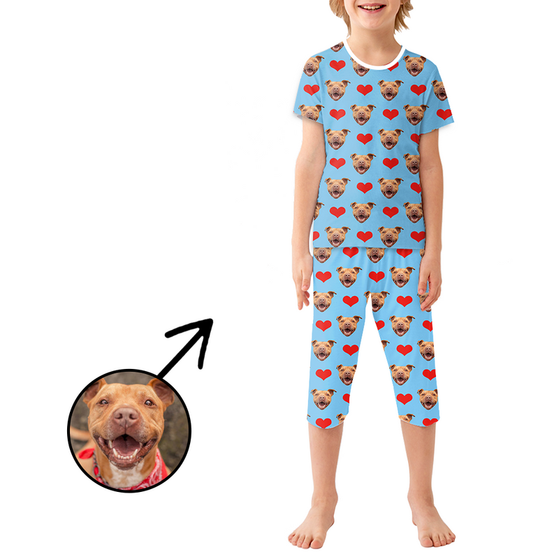 Custom Photo Pajamas For Kids I Love My Dog