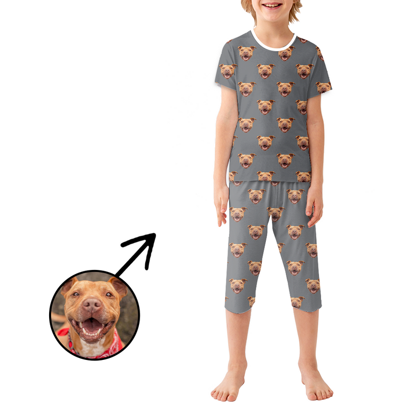 Custom Photo Pajamas For Kids Funny Mash Face