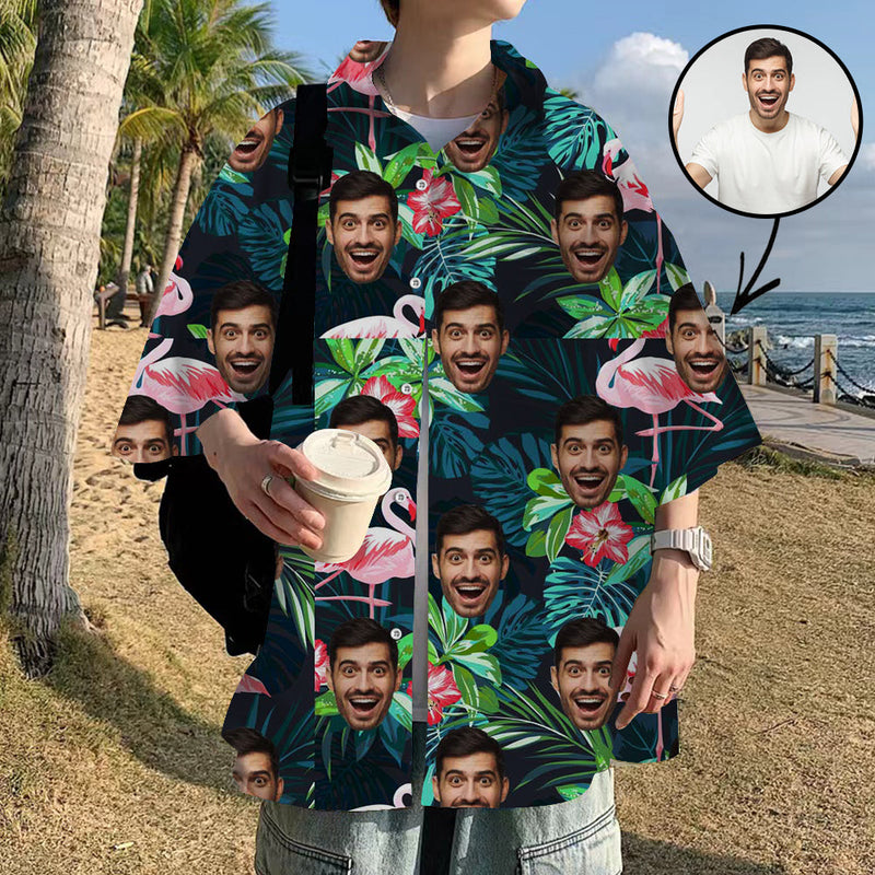 Custom Hawaiian Shirts with Face Hawaiian Shirts Tropical Aloha Shirt Mountains