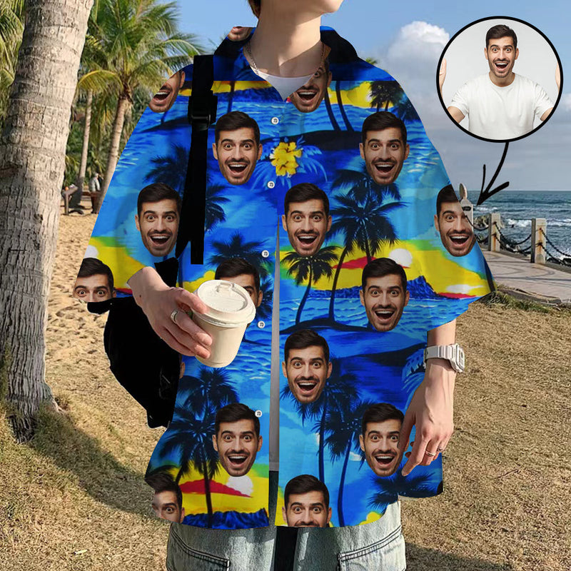 Custom Hawaiian Shirts with Face Hawaiian Shirts Tropical Aloha Shirt Funny Mash Face