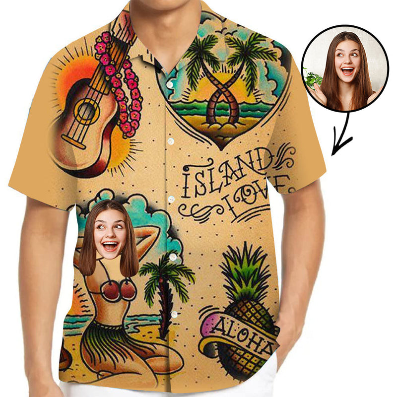 Custom Hawaiian Shirts with Face Hawaiian Shirts Tropical Aloha Shirt Mountains