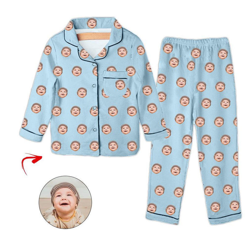 Custom Photo Kids Pajamas Happy Mother's Day Grey