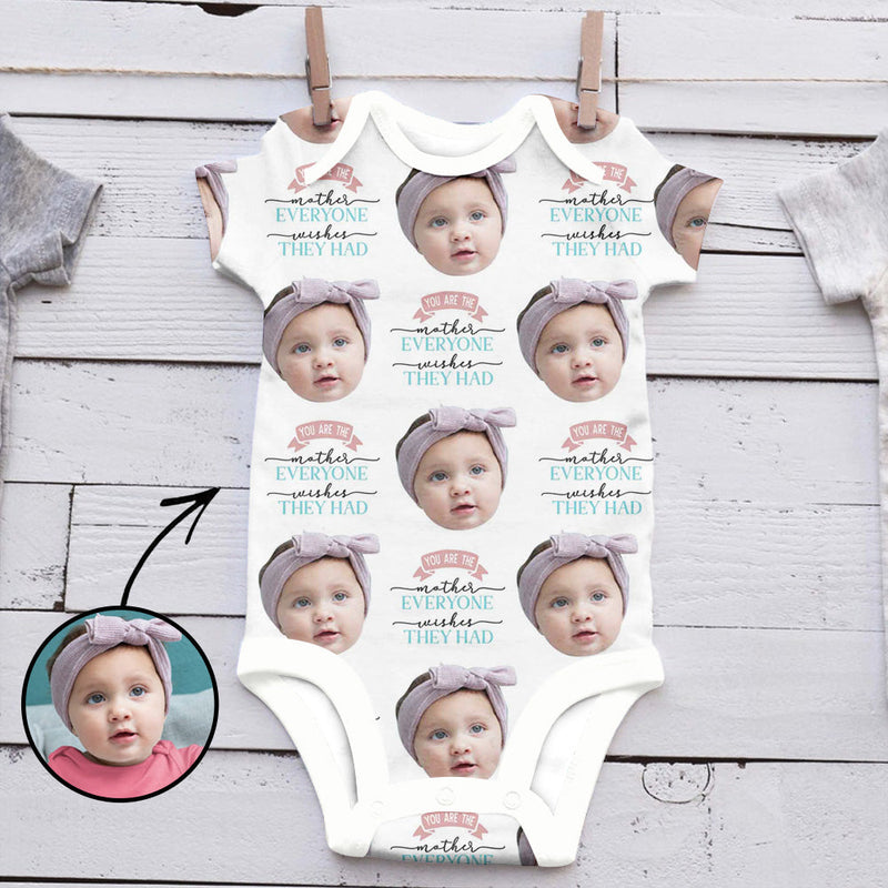 Custom Photo Baby Bodysuit My Loved One's Face Mother's Day Gifts