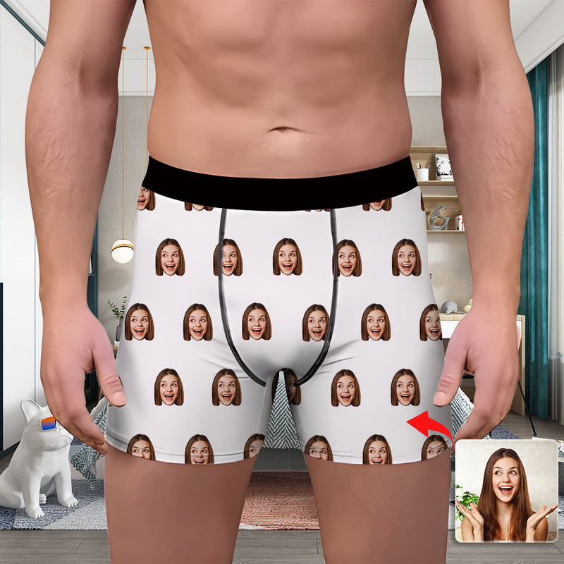 Valentine's Day Custom Underwear With Face Boxer Custom Boxers Personalized Underwear Custom Boxer Briefs Face Boxer My Girlfriend's Face