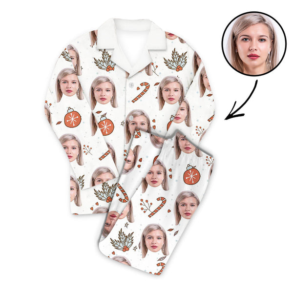 Custom Photo Pajamas Set Unisex Christmas Is Happy photo pajamas