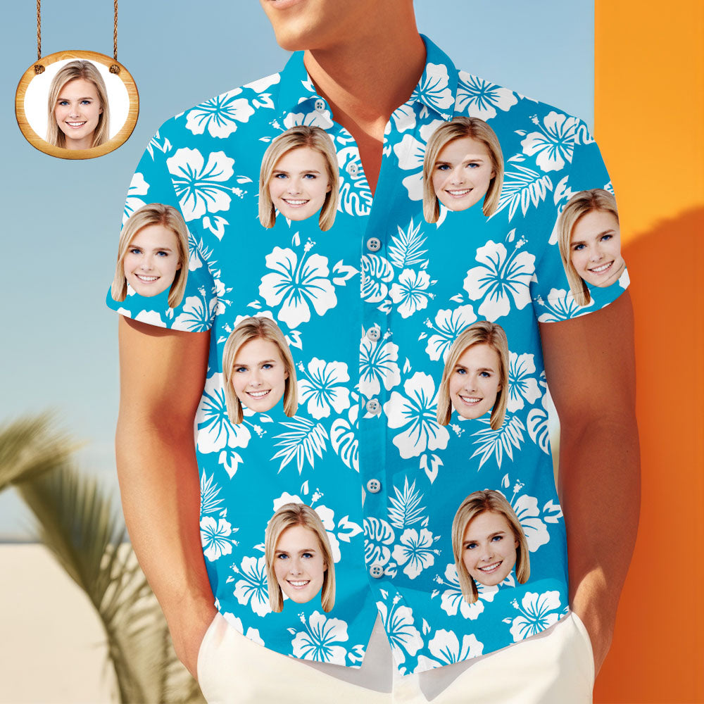 Tropical Face & Flower Print – Stylish Aloha Shirt