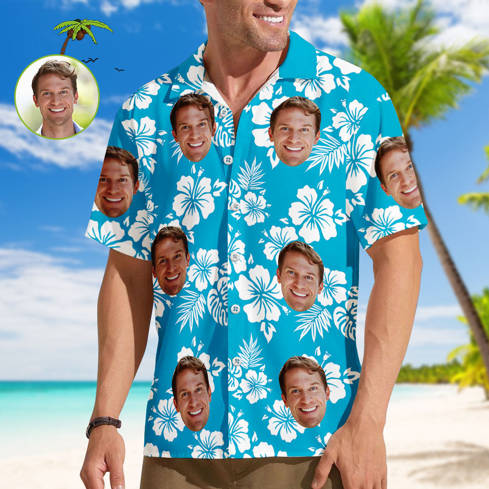 Tropical Face & Flower Print – Stylish Aloha Shirt
