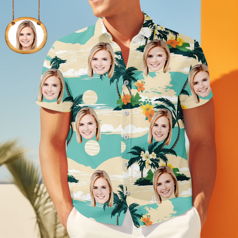 Personalized Tropical Shirt – Face Surrounded by Flowers