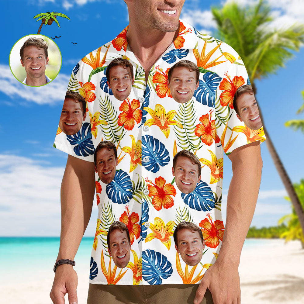 Face-Inspired Aloha Shirt – Lush Tropical Flowers