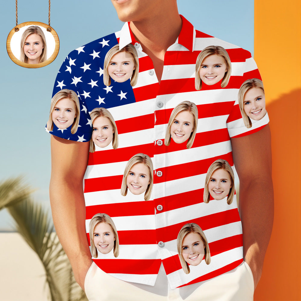 Unique Aloha Shirt – Face Surrounded by Tropical Stars