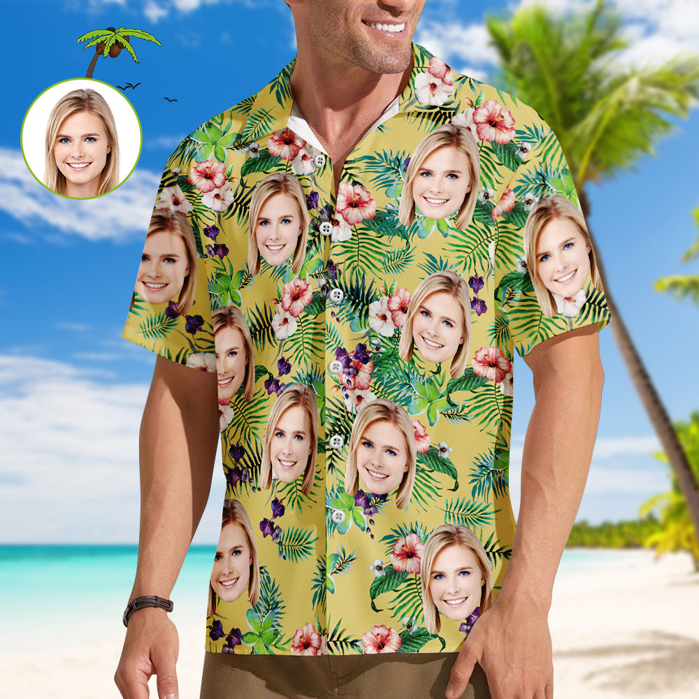 Tropical Face Print Hawaiian Shirt – Custom Design With Face