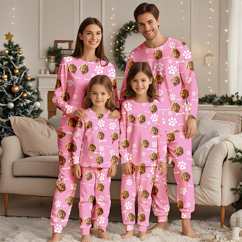 Custom Face Christmas Pajamas Set, Custom Photo Pajamas, Pajamas For Women, Bridesmaid Pajama, Family Pajama Party Set