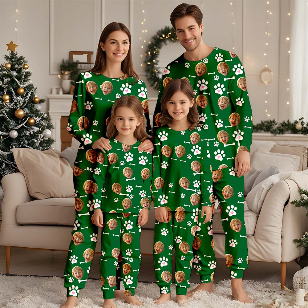 Custom Face Christmas Pajamas Set, Custom Photo Pajamas, Pajamas For Women, Bridesmaid Pajama, Family Pajama Party Set