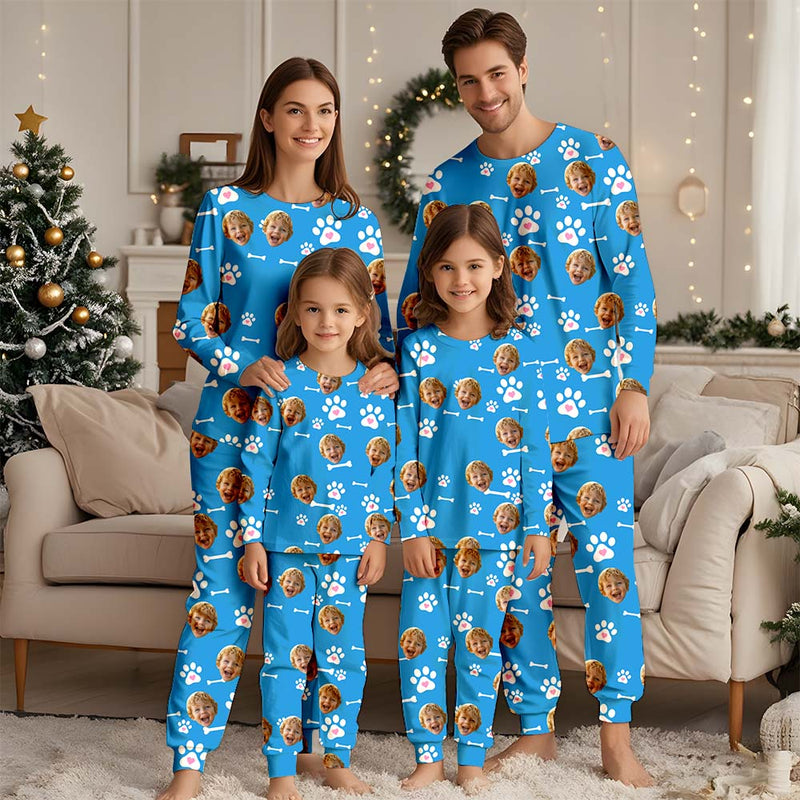 Custom Face Christmas Pajamas Set, Custom Photo Pajamas, Pajamas For Women, Bridesmaid Pajama, Family Pajama Party Set