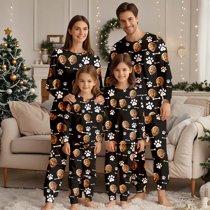 Custom Face Christmas Pajamas Set, Custom Photo Pajamas, Pajamas For Women, Bridesmaid Pajama, Family Pajama Party Set