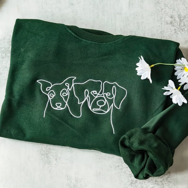 Custom Pet Sweatshirt Pet Embroidered Center Sweatshirt