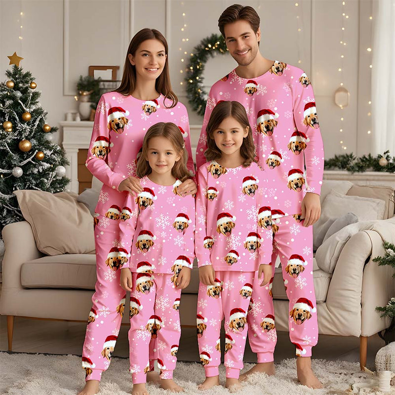 Custom Face Christmas Pajamas Set, Custom Photo Pajamas