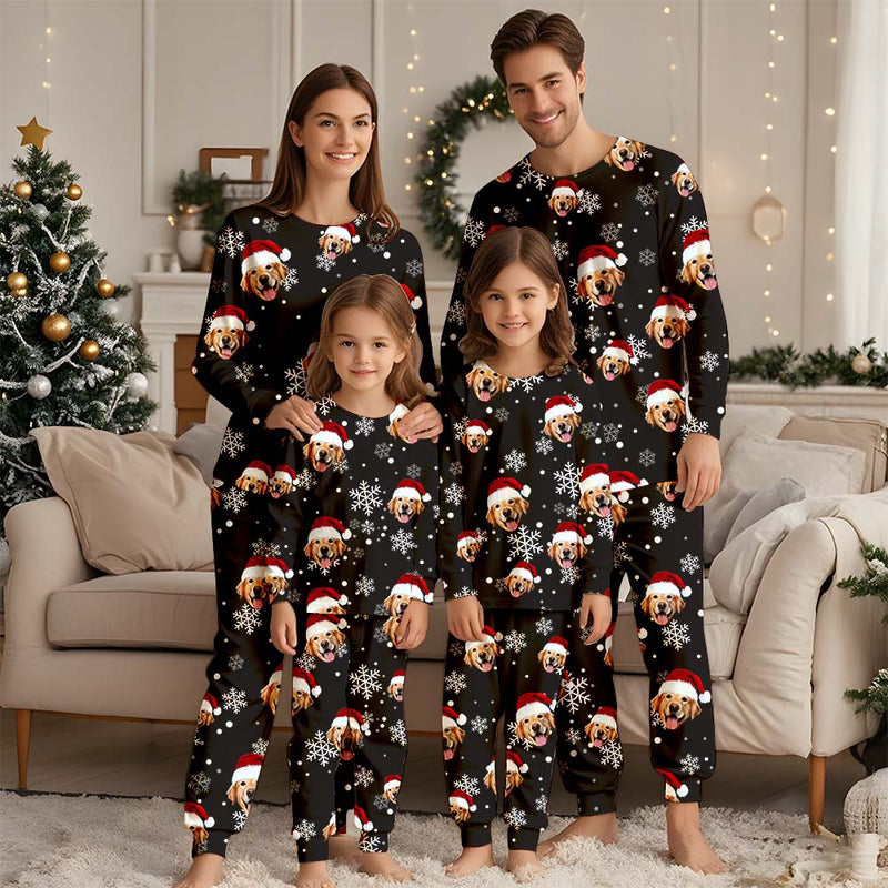 Custom Face Christmas Pajamas Set, Custom Photo Pajamas