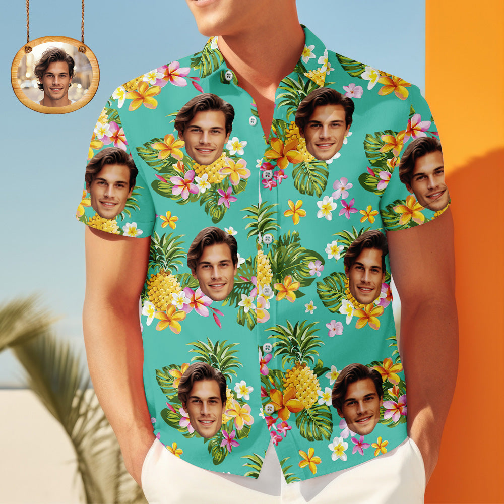 Face & Floral Hawaiian Shirt – Tropical Vacation Style