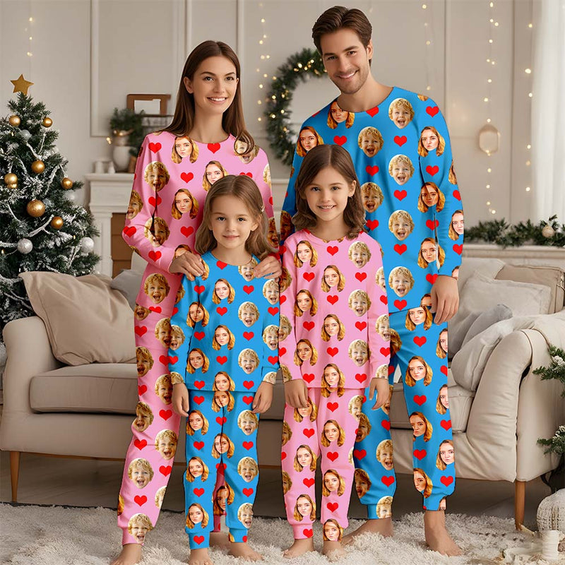 Face Pajamas Family Pajamas Set Christmas Family Pajama, Couple Pajamas set, Custom Pajamas with Photo