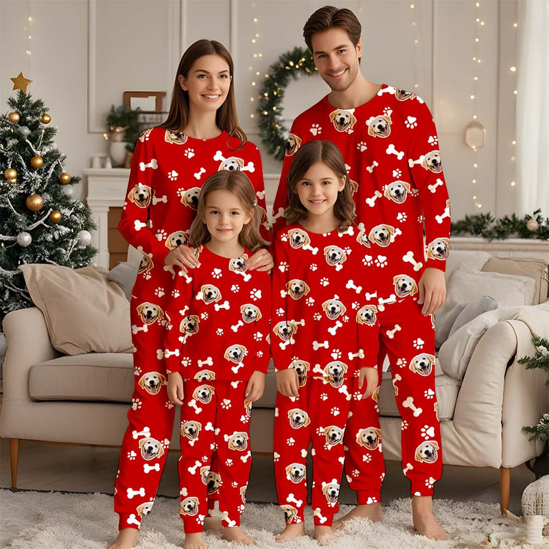 Custom Face Pajamas Set,Personalized Photo Family Pajama Pant Top