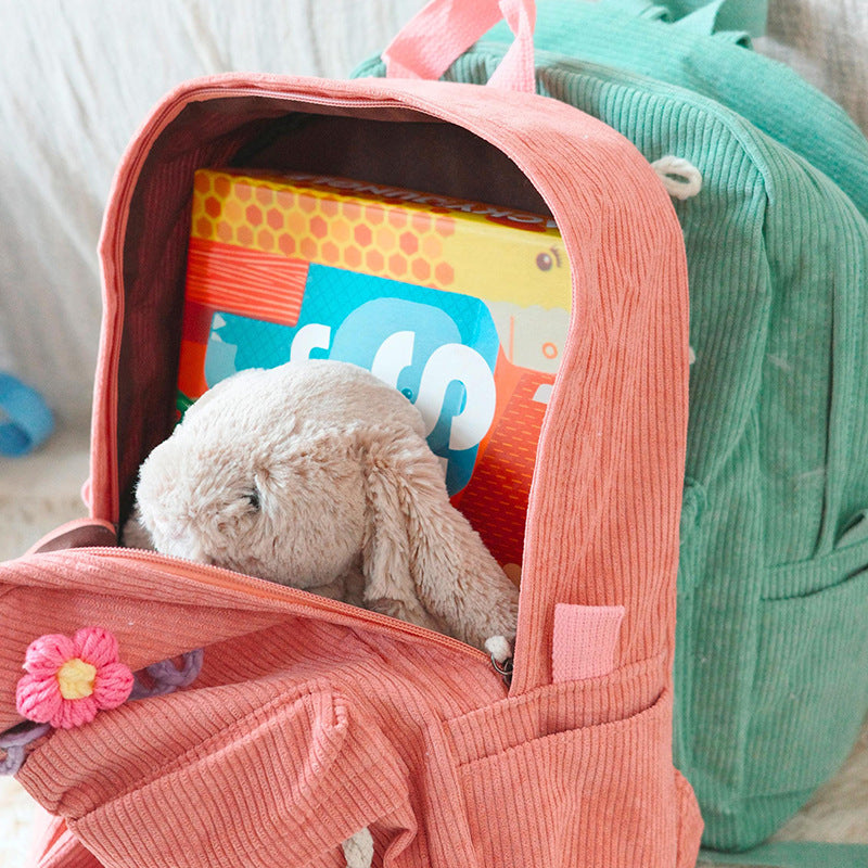 Cuddly corduroy backpack for kids – personalized with name