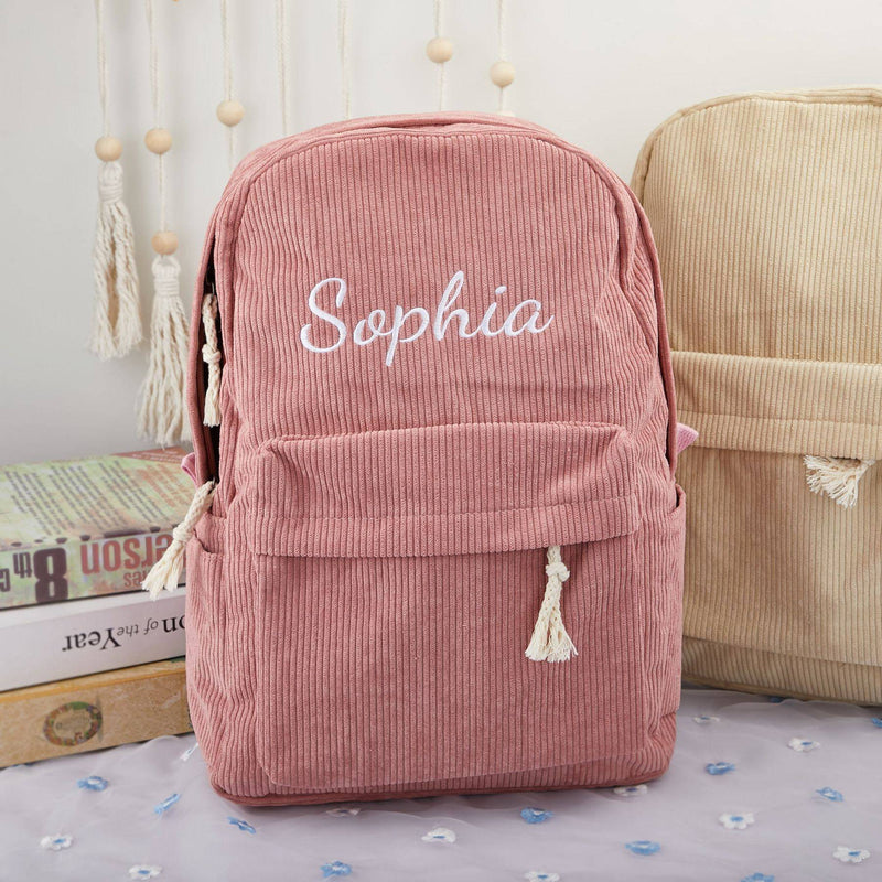 Durable children's corduroy backpack – personalized gift idea