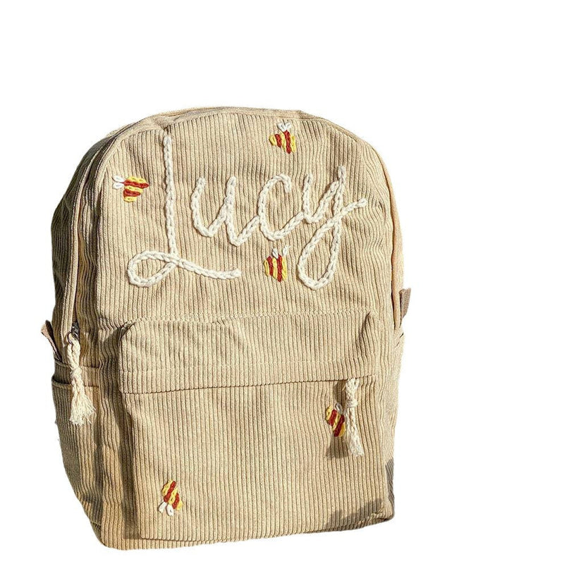 Durable children's corduroy backpack – personalized gift idea