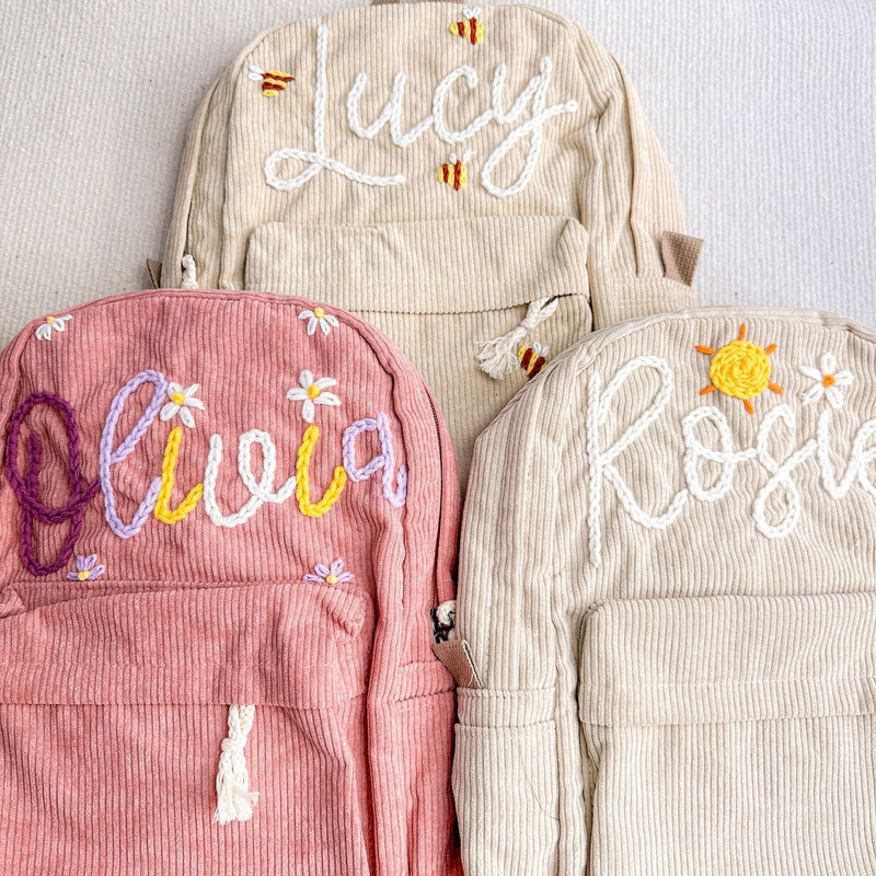 Durable children's corduroy backpack – personalized gift idea
