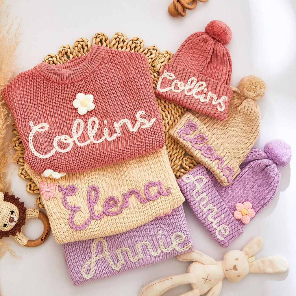 Baby clothes with names – cute embroidered sweater for the little ones