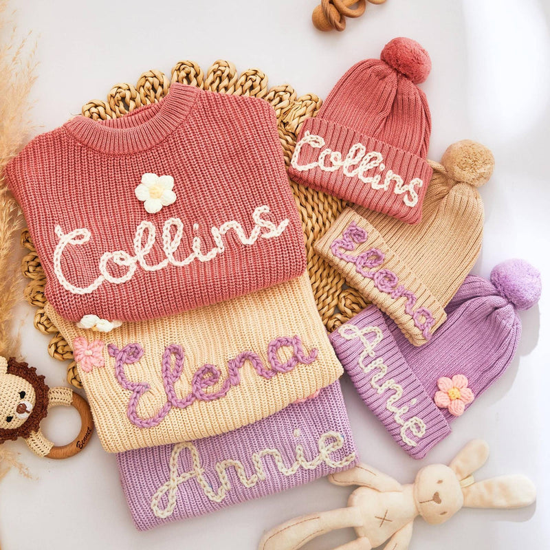 Baby clothes with names – cute embroidered sweater for the little ones