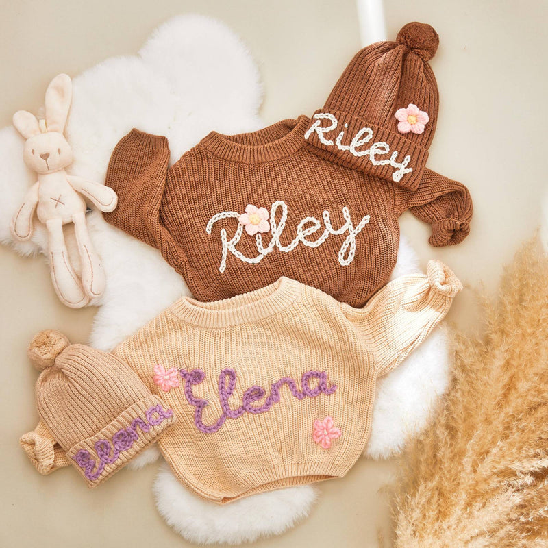 Baby clothes with names – cute embroidered sweater for the little ones