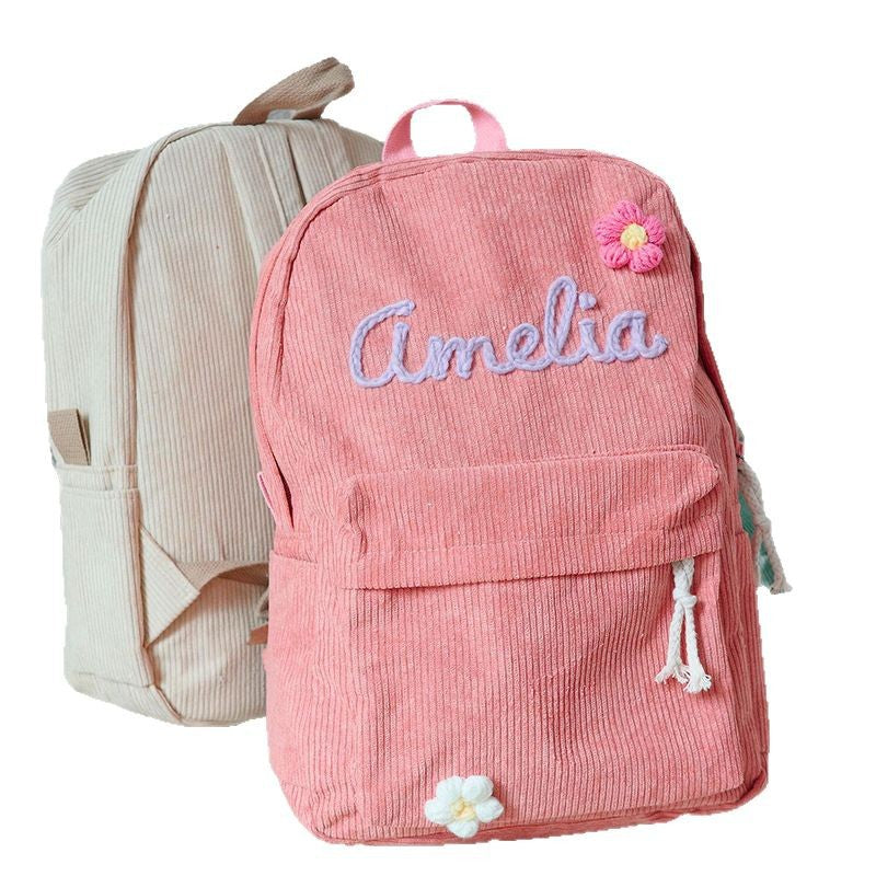 Cuddly corduroy backpack for kids – personalized with name