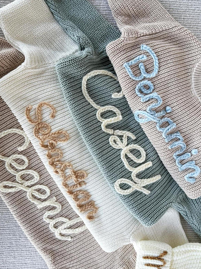 Super soft baby knitted sweater – personalized hoodie with name