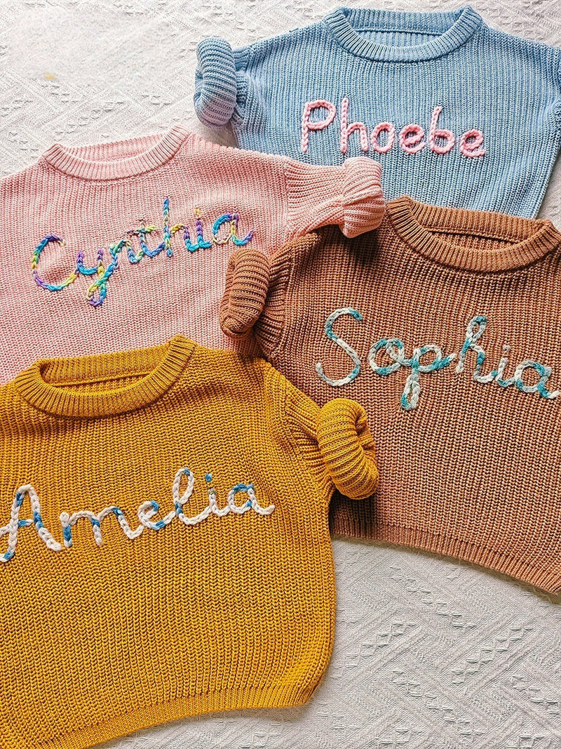 Personalized baby gift set – embroidered name sweater as a special keepsake