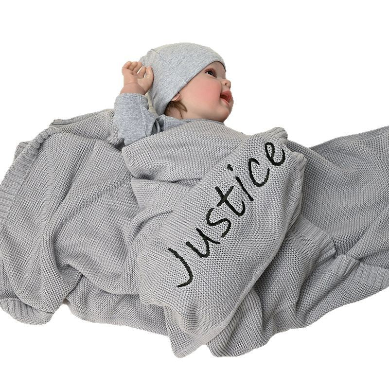 Unique gift for birth - Personalized baby blanket with embroidered name made of soft cotton