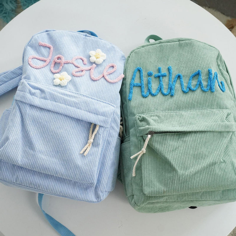 Durable children's corduroy backpack – personalized gift idea
