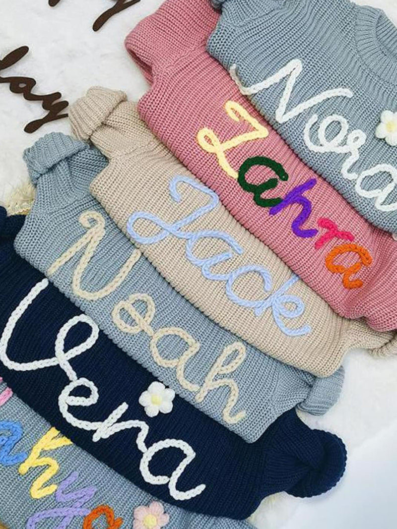 Personalized Baby Name Sweater – Embroidery with Name for Newborns and Toddlers