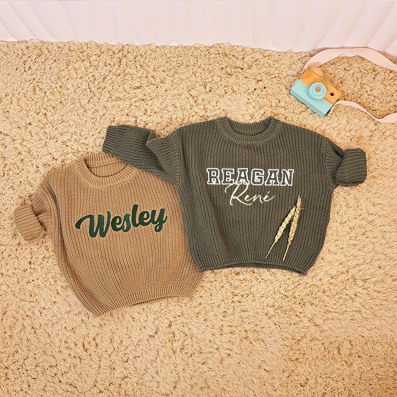 Baby sweaters with names – charming, personalized knitwear for newborns and toddlers