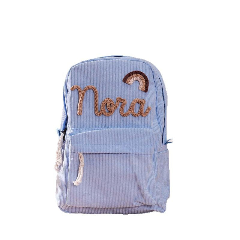 Individual children's backpack – first and last name personalized from corduroy