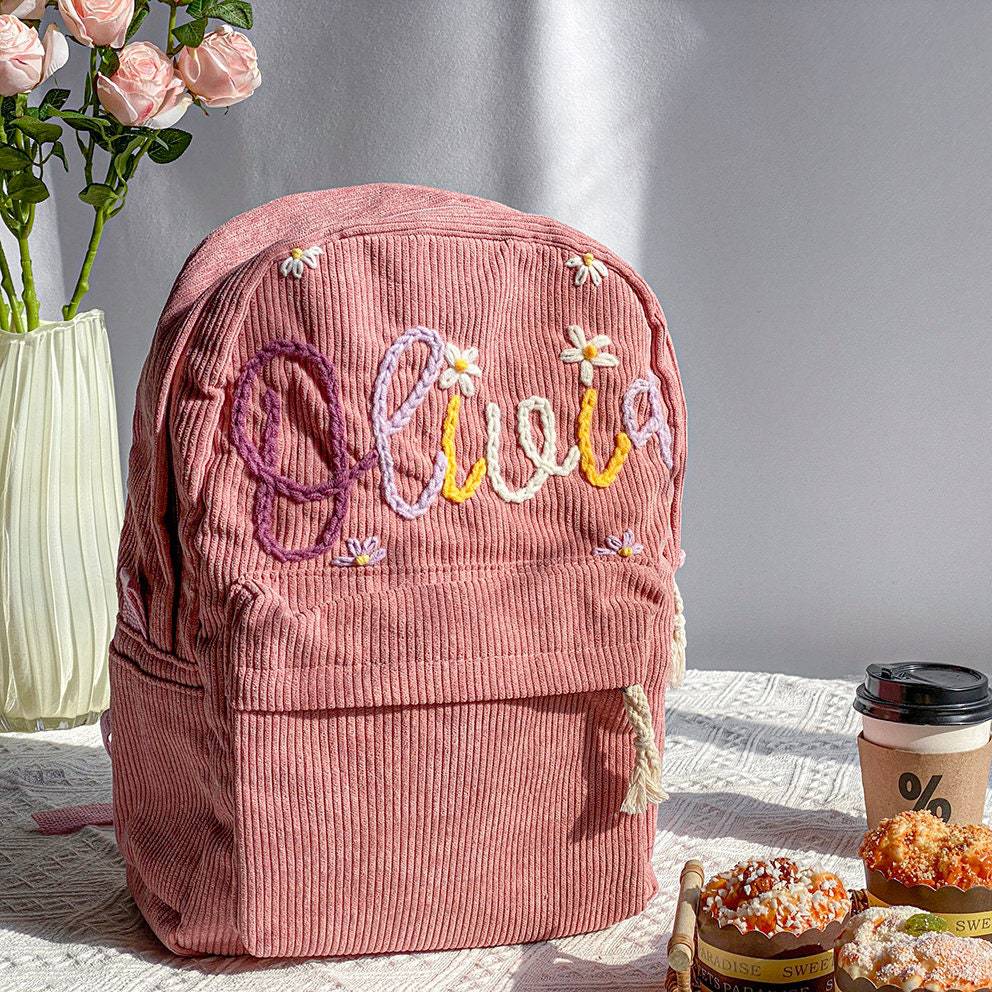 Durable children's corduroy backpack – personalized gift idea