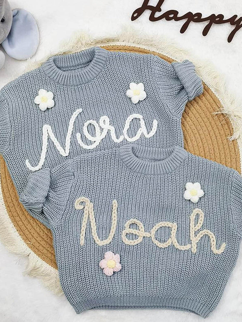 Super soft baby knitted sweater – personalized hoodie with name