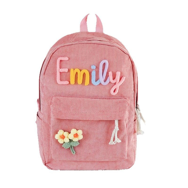 Personalized children's backpack – Cute corduroy school bag with name
