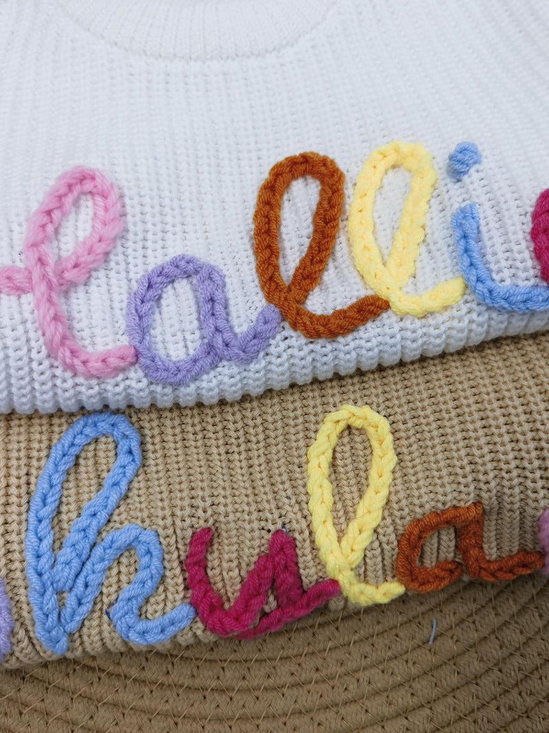 Christmas/Baby Shower Gift – Personalized Name Sweater for Toddlers, Cozy & Festive