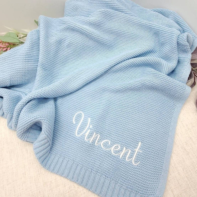 Monogrammed Baby Blanket Gift - Soft Embroidered Keepsake for Newborns & Baby Showers