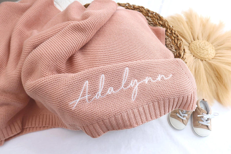 Personalized Baby Blanket - Custom Embroidered Newborn Gift for Baby Showers & Birthdays