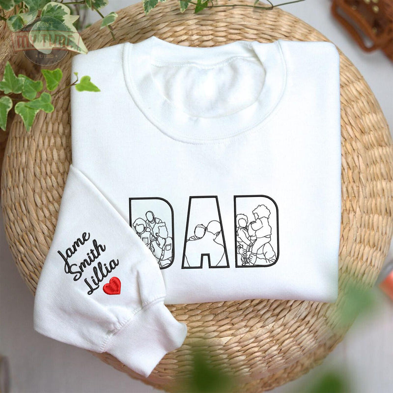 Personalized Dad T-Shirt with Embroidered Photo – Unique Father’s Day Gift